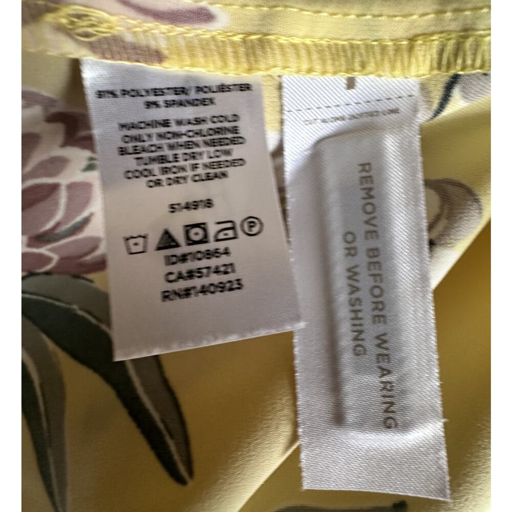 LOFT NEW Floral Dress Womens Size 4 Petite Yellow Bateau Neck Shift Career - Picture 7 of 11